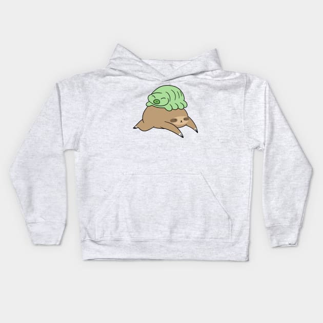 Sloth and Little Waterbear Kids Hoodie by saradaboru